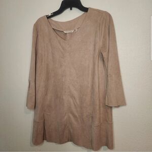 Soft Surroundings Izzy Faux Suede Tunic Blush Pink Sz MEDIUM
